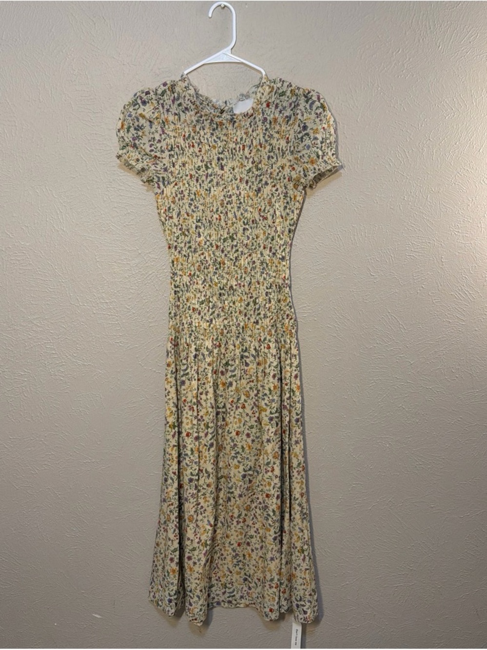 Reformation Yellow Floral Smocked Midi Dress